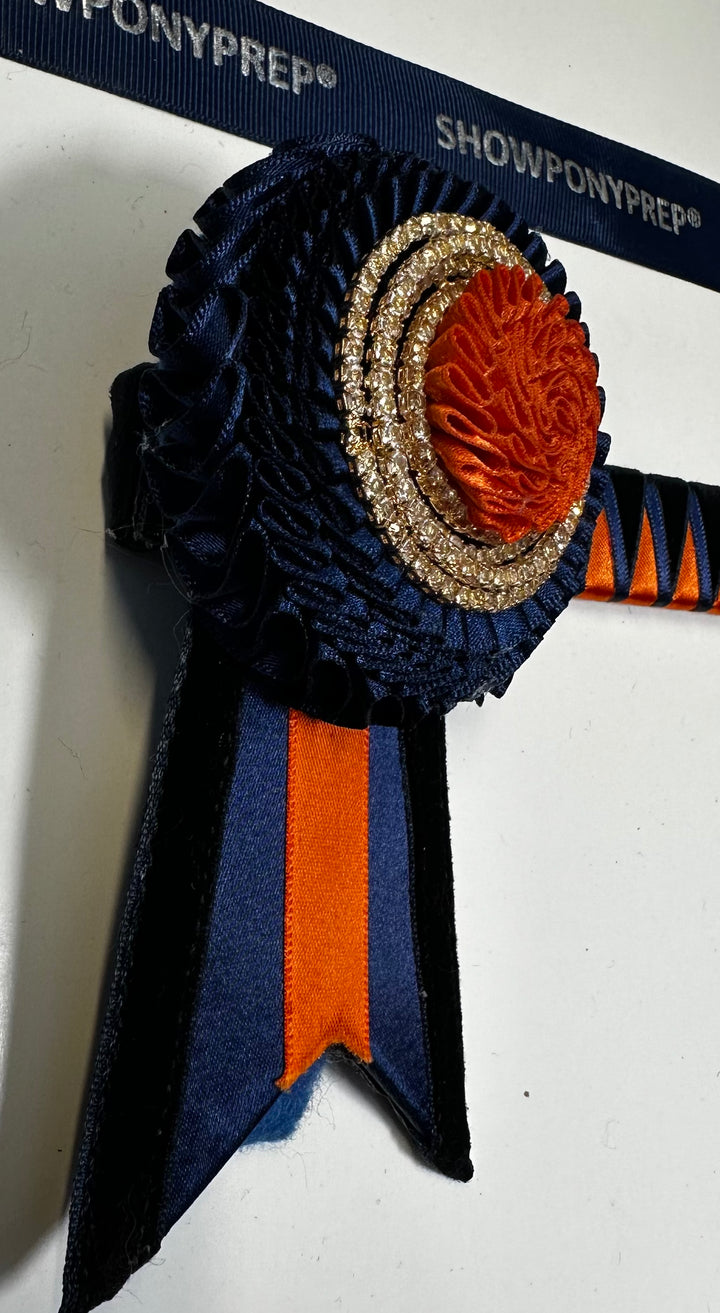 13.5” Navy & Orange Browband