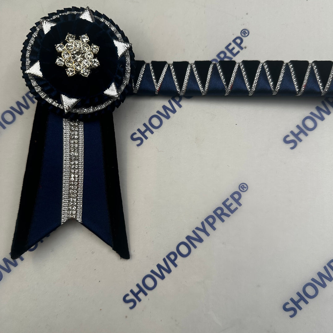 17" Navy & Silver classic browband