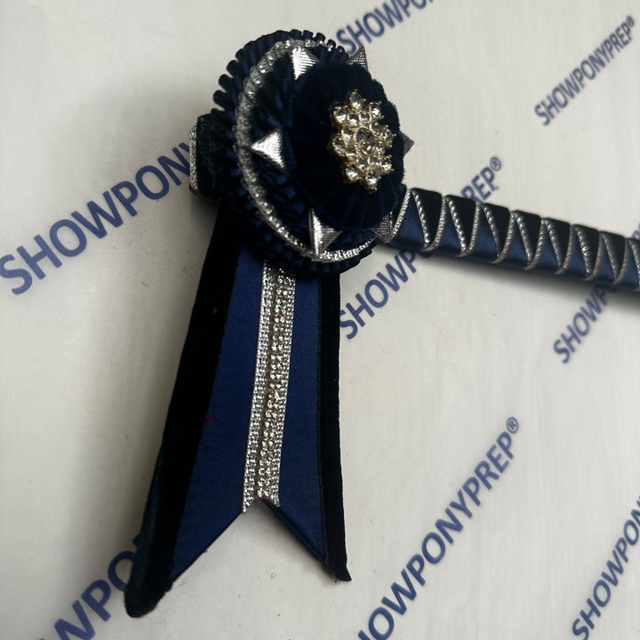 17" Navy & Silver classic browband