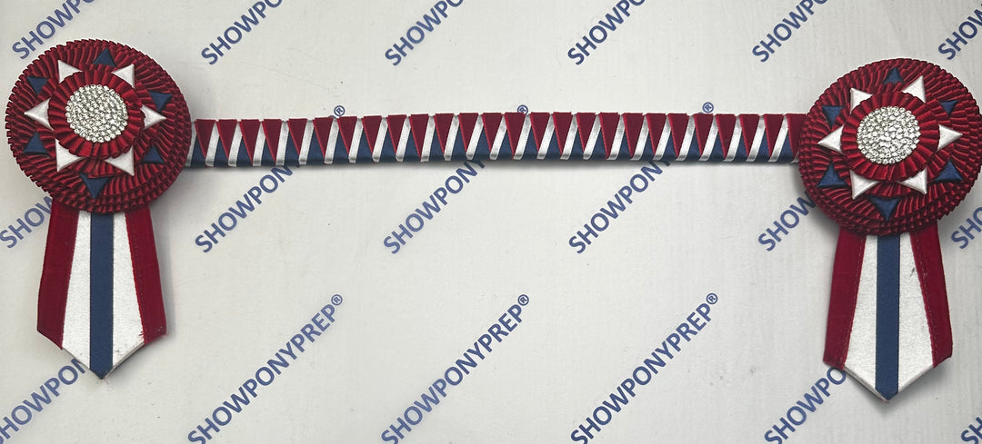 17" Red, Navy & White Browband