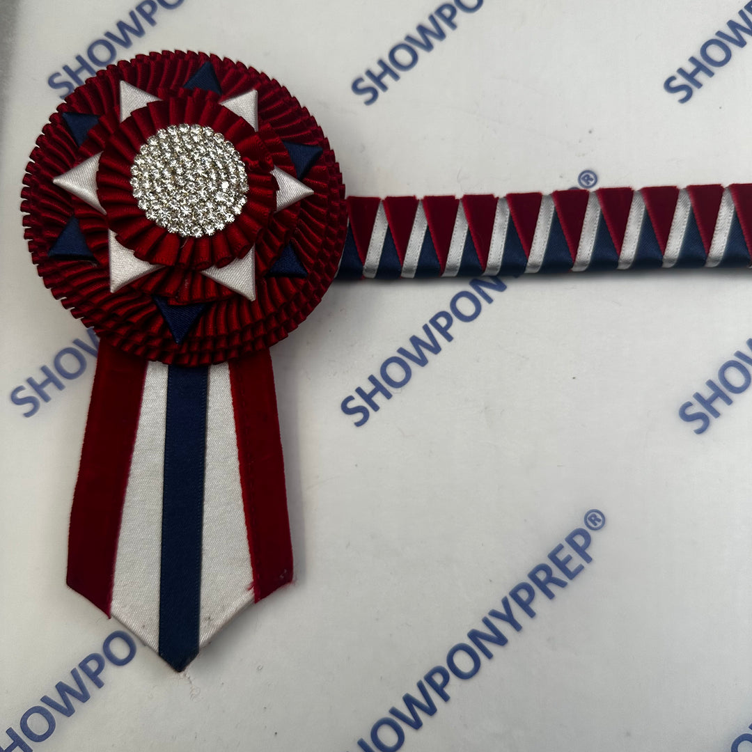 17" Red, Navy & White Browband