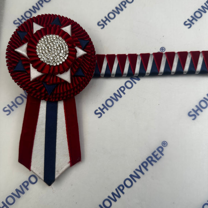 17" Red, Navy & White Browband