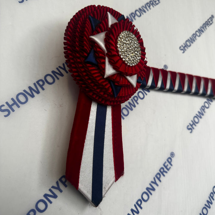 17" Red, Navy & White Browband
