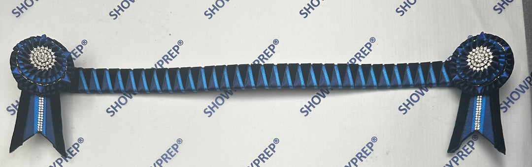17.5" Blue & Navy Classic Browband