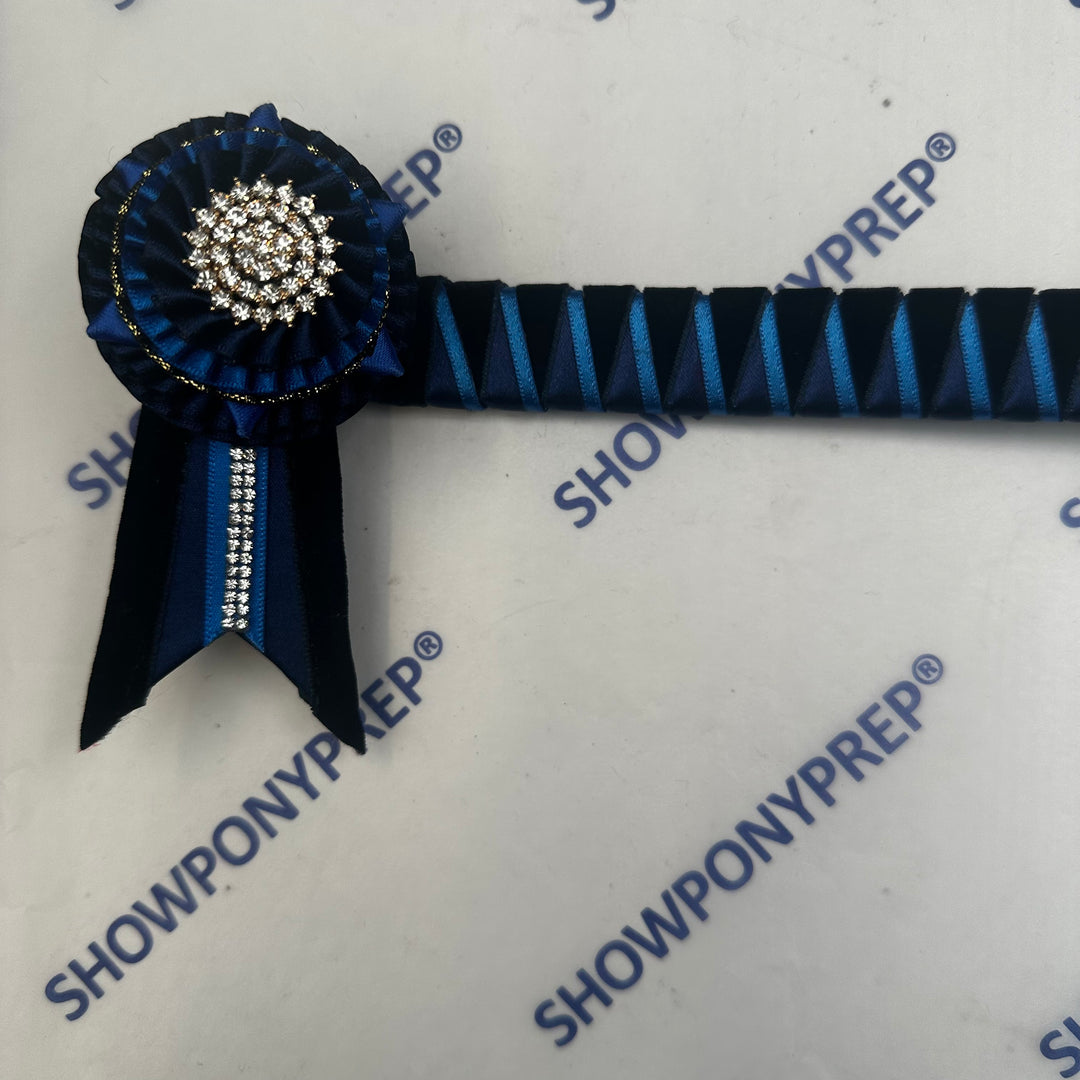 17.5" Blue & Navy Classic Browband