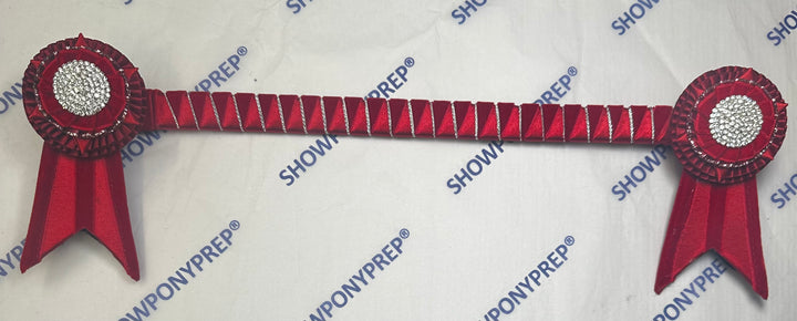 15.5" Red & Silver Browband