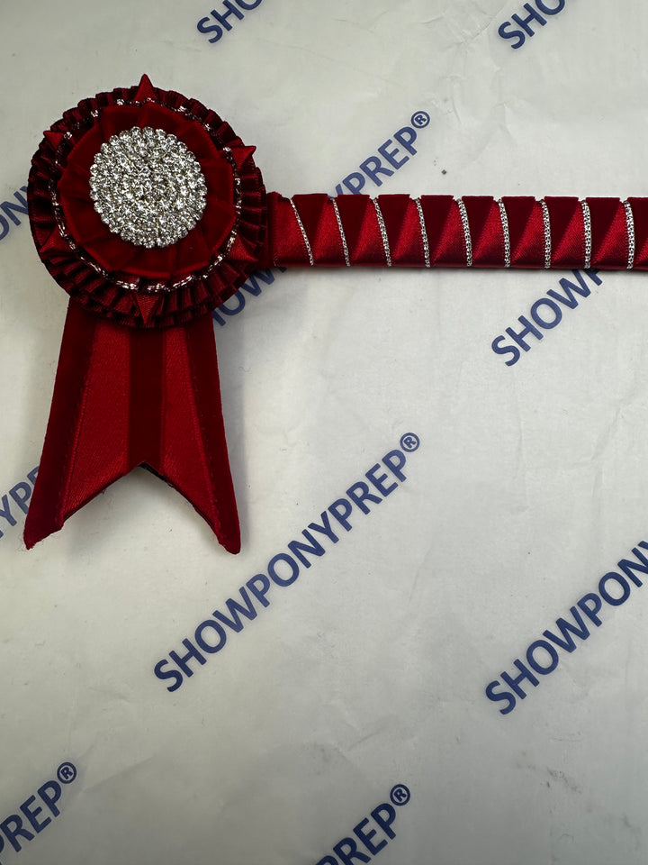 15.5" Red & Silver Browband