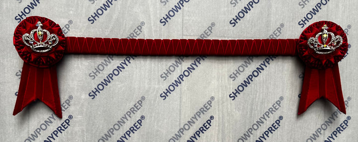 16" Red Velvet crown Browband