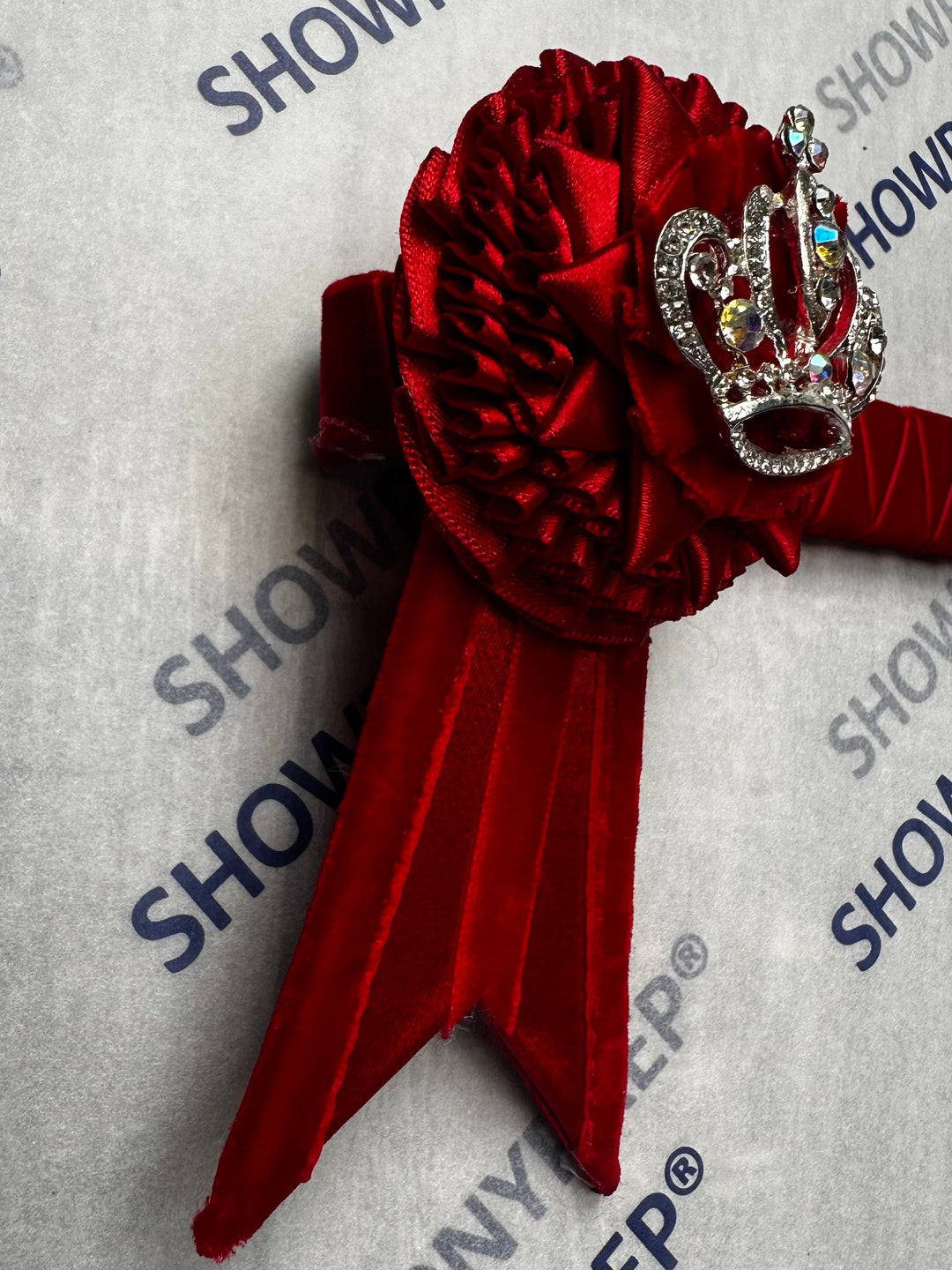16" Red Velvet crown Browband