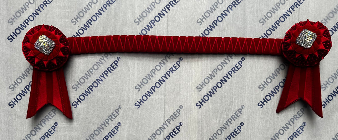 16" Red Browband with ab crystal