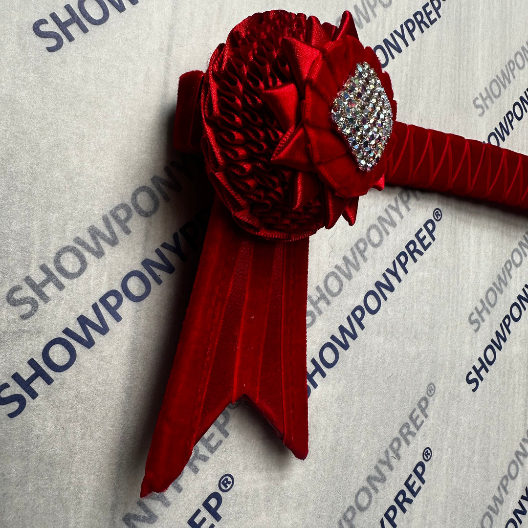 16" Red Browband with ab crystal