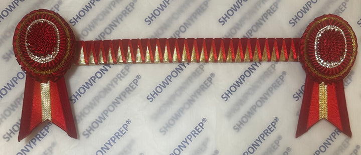 15.5" Red & Gold Oval Browband