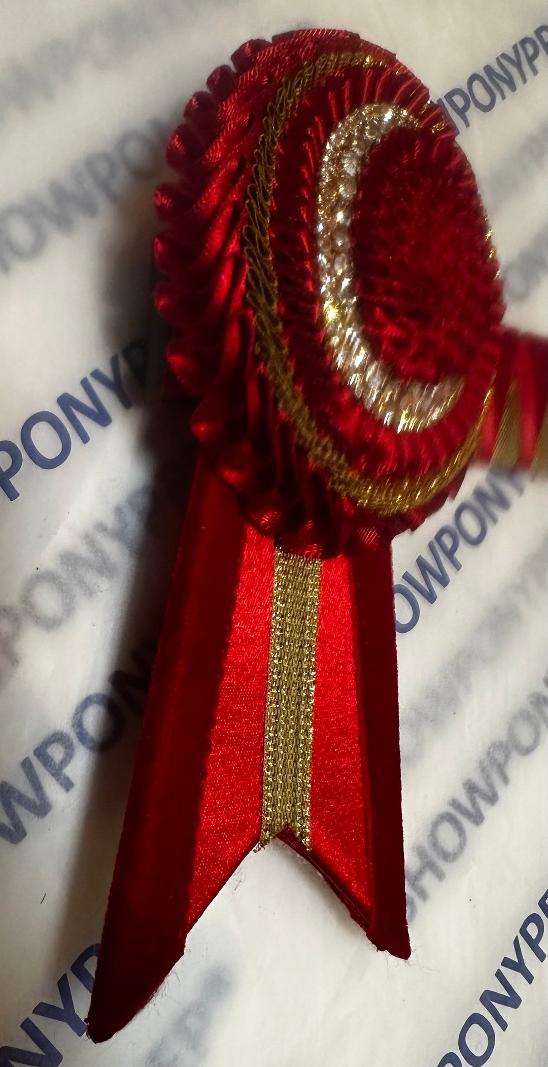 15.5" Red & Gold Oval Browband