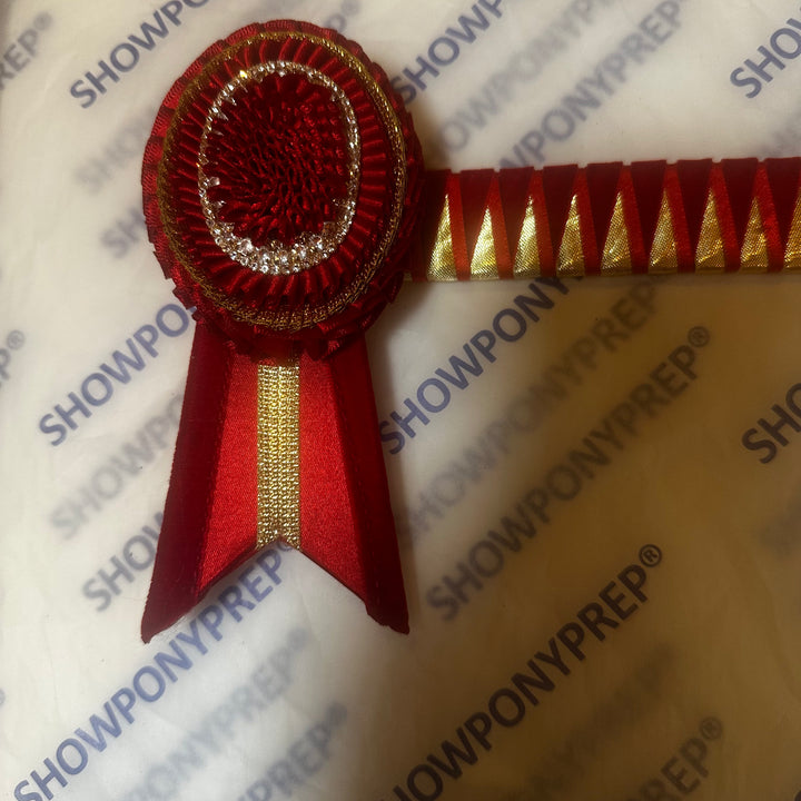 15.5" Red & Gold Oval Browband