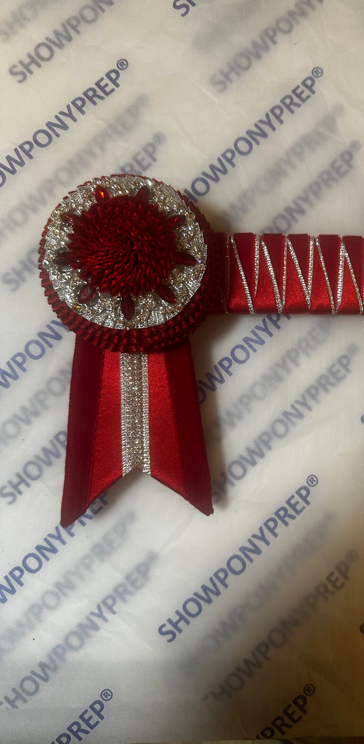 15.5" Red & Silver Browband