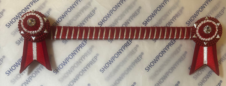 15.5" Red & Silver Browband
