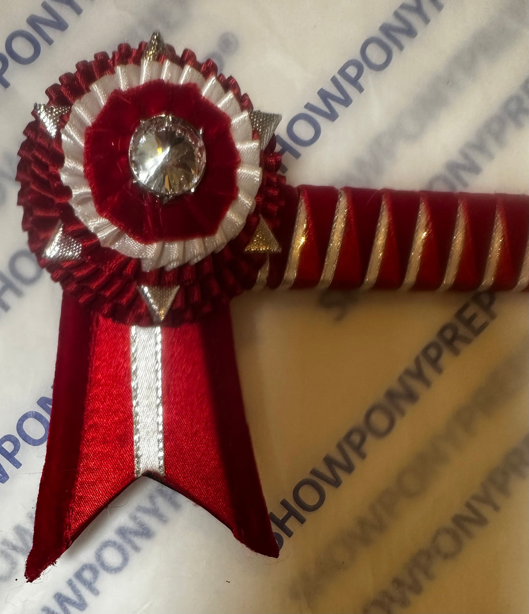 15.5" Red & Silver Browband