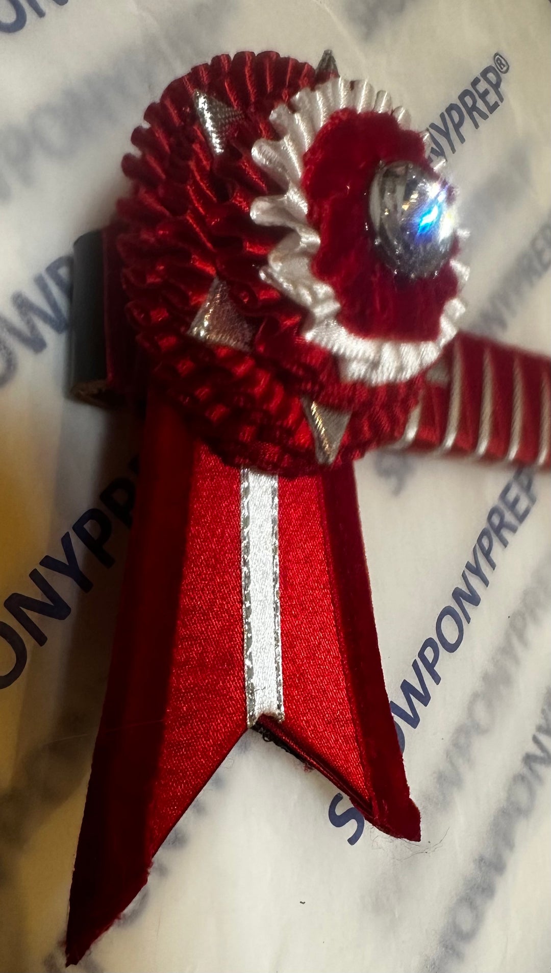 15.5" Red & Silver Browband