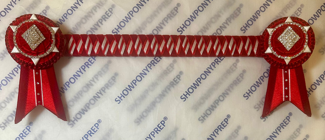 15.5” Red & White Browband