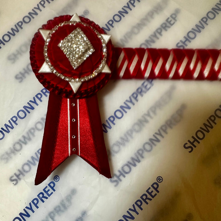 15.5” Red & White Browband