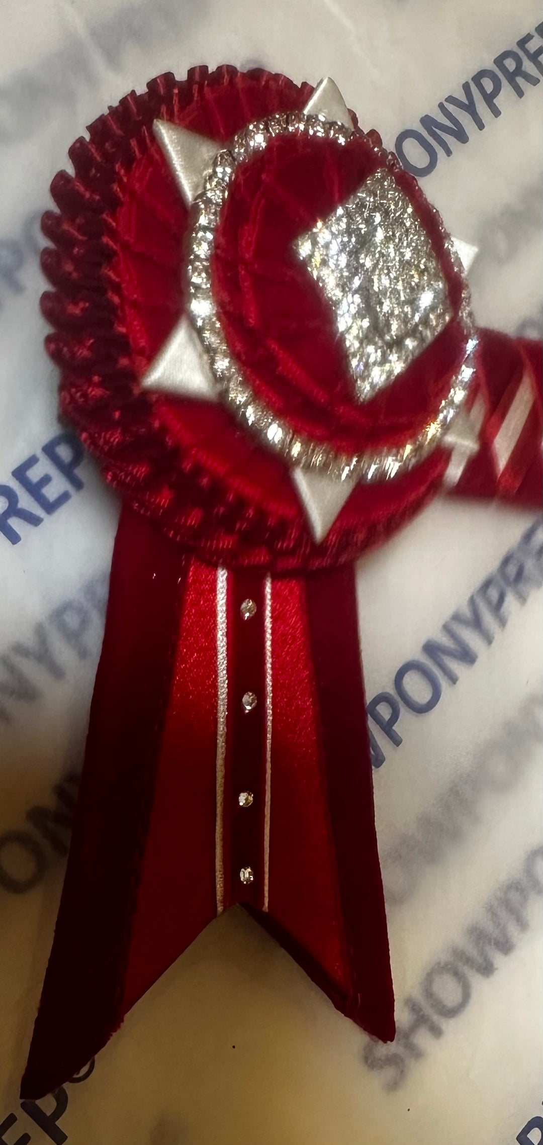 15.5” Red & White Browband