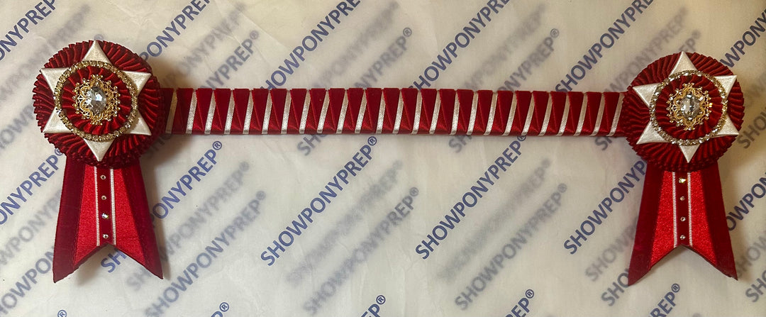 15.5” Red & White Browband