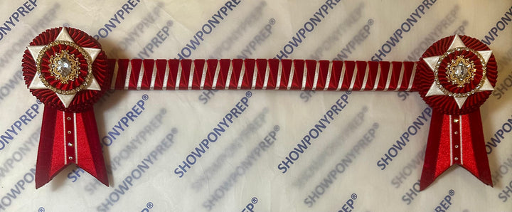 15.5” Red & White Browband