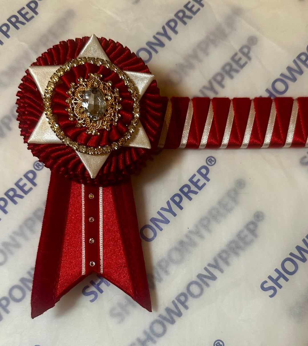 15.5” Red & White Browband