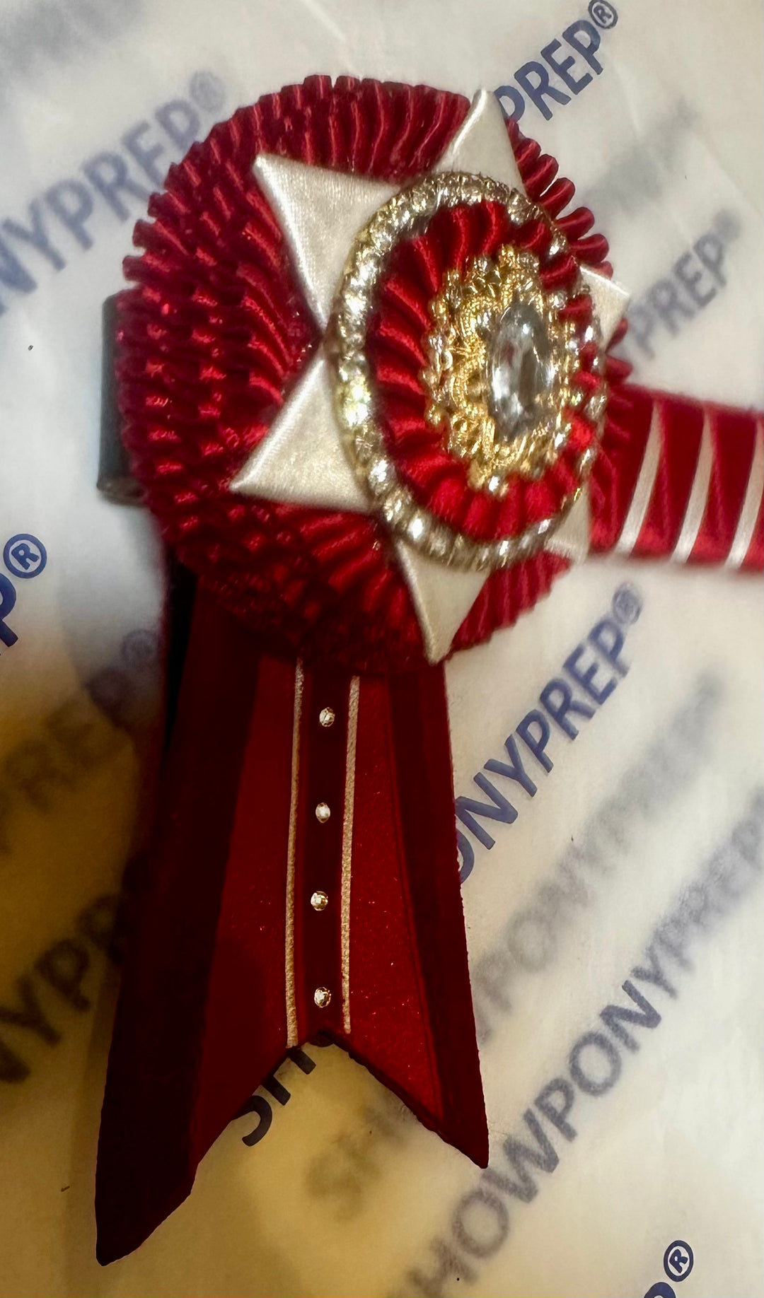 15.5” Red & White Browband