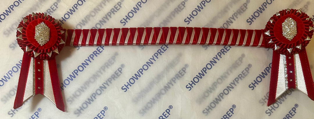 15.5” Red & White Browband