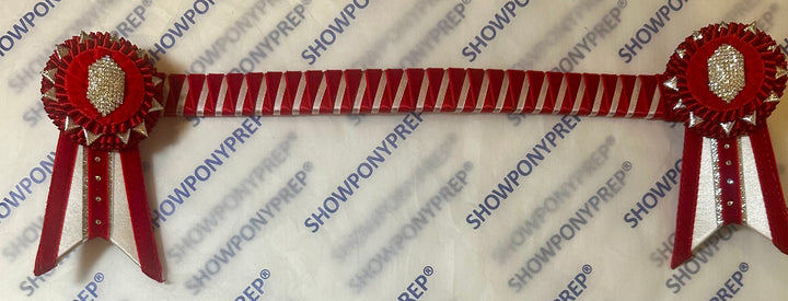 15.5” Red & White Browband