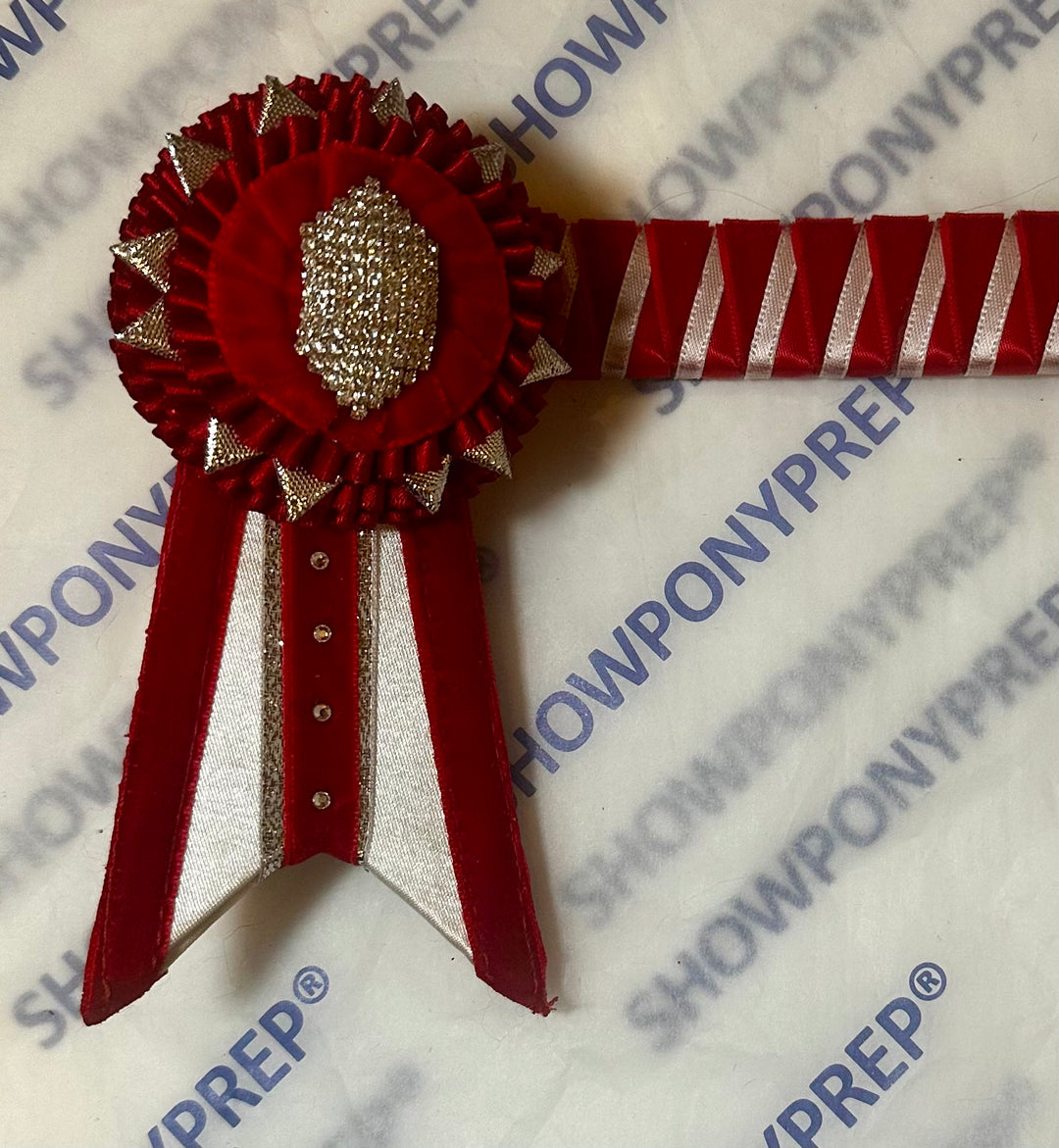 15.5” Red & White Browband
