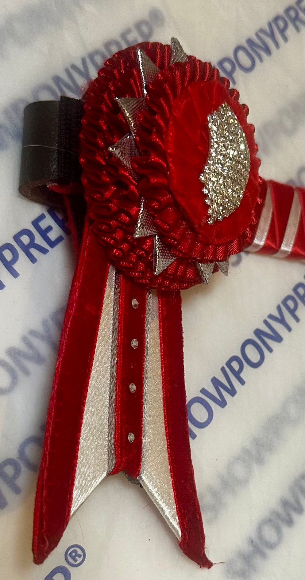 15.5” Red & White Browband