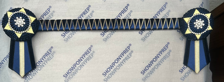 17.5” Navy & Gold Browband