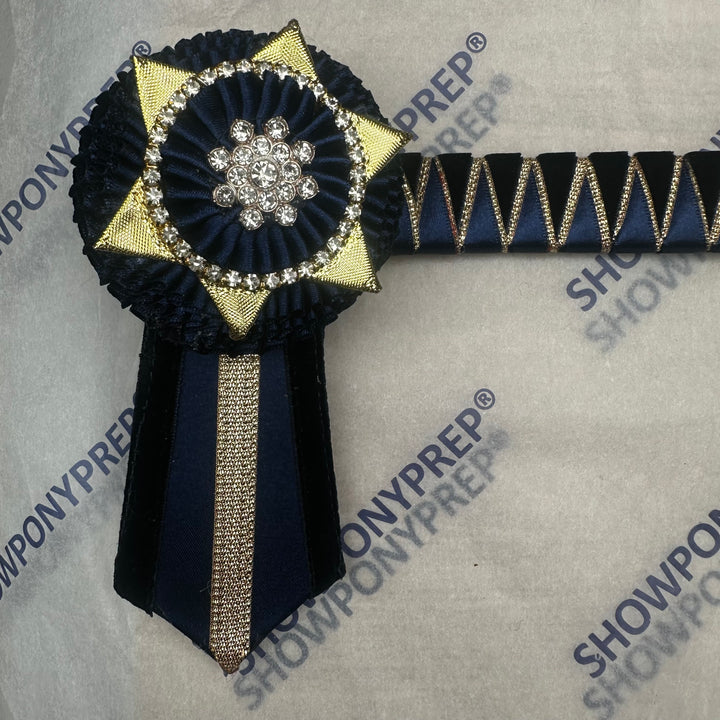 17.5” Navy & Gold Browband