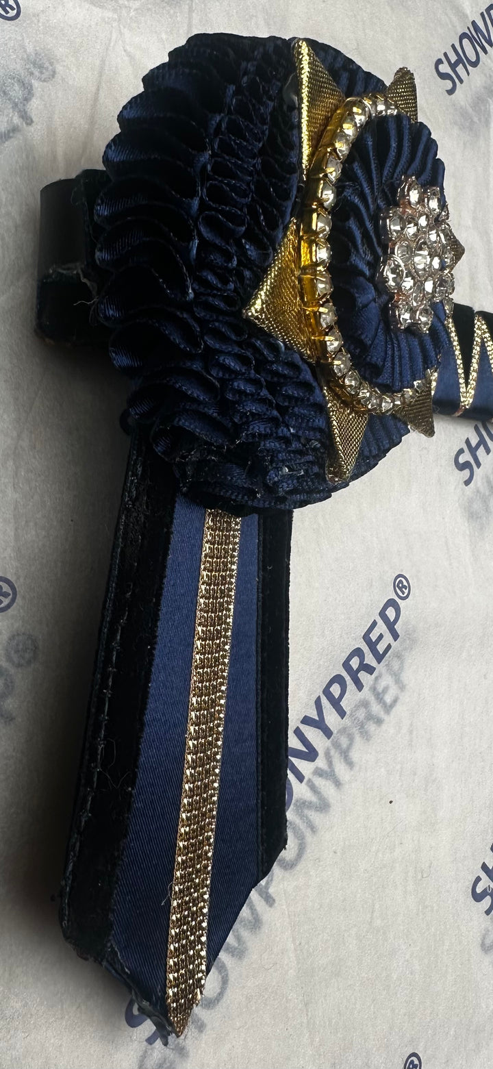 17.5” Navy & Gold Browband