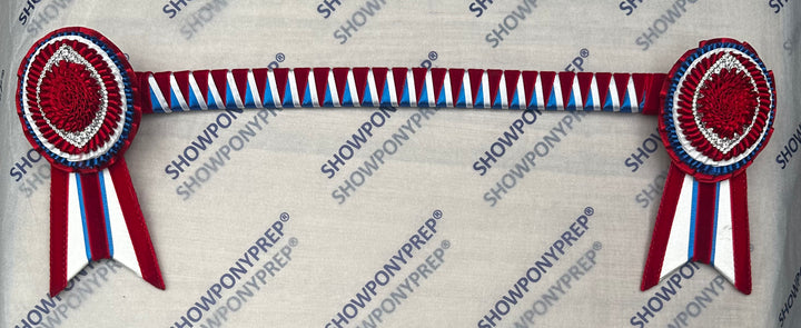 16.5” Red, Blue & White Browband