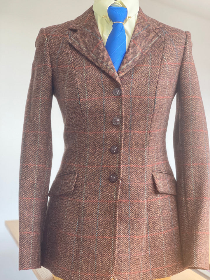 IN STOCK: Rustic red brown with red, royal blue and pale blue overcheck