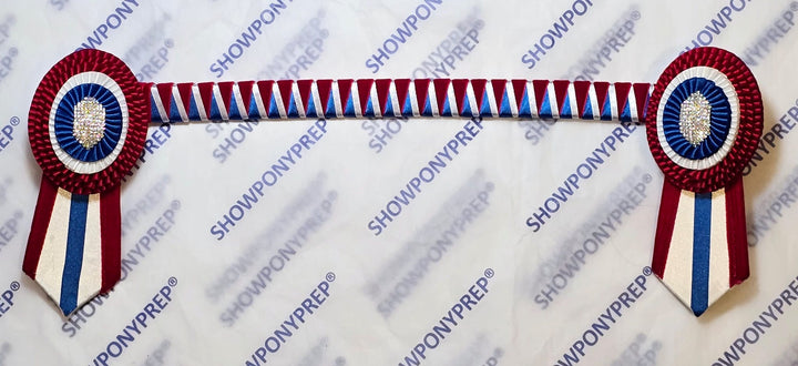 15.5” Red, Blue & White Oval Browband