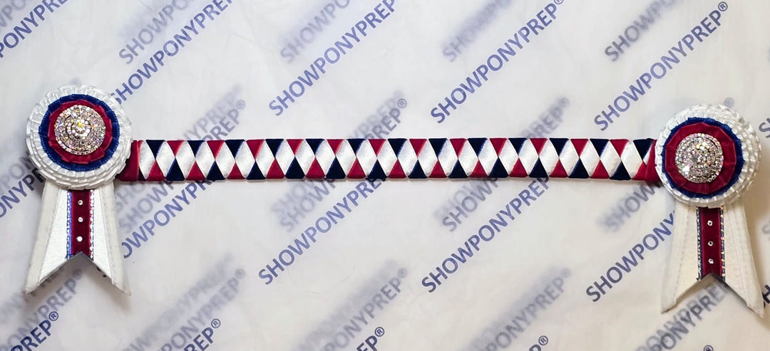 15.5” White, Red & Blue Browband
