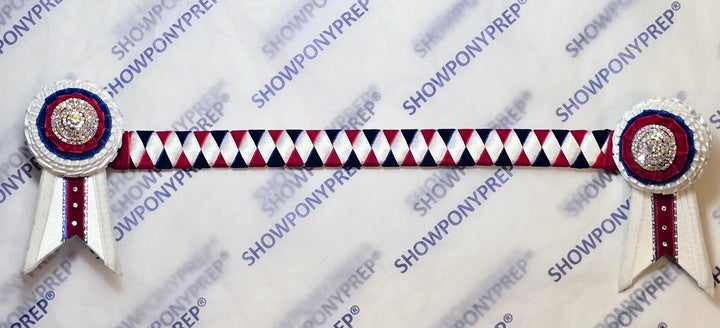 15.5” White, Red & Blue Browband