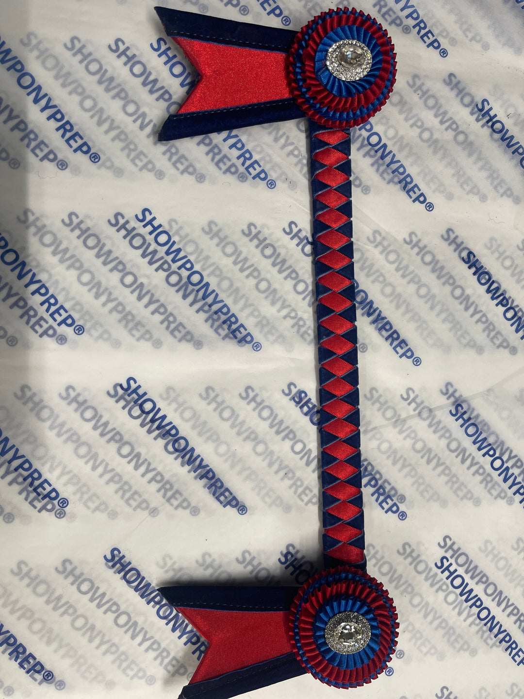 13.5” Navy, Blue & Red Browband