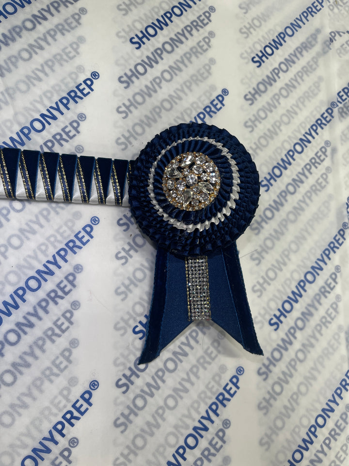 14.5” Navy & White Browband