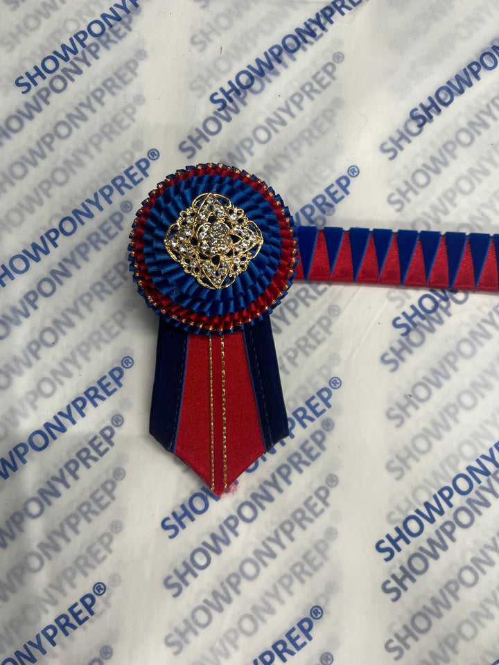 13.5" Red, Gold and Royal Blue Browband